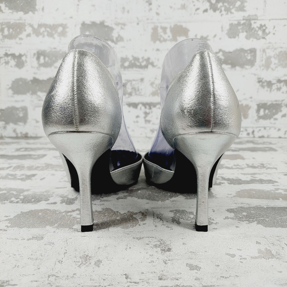 NEW Abound Iris D'orsay Pump In Silver Metallic Pointy Toe Heels X126 - Picture 6 of 16